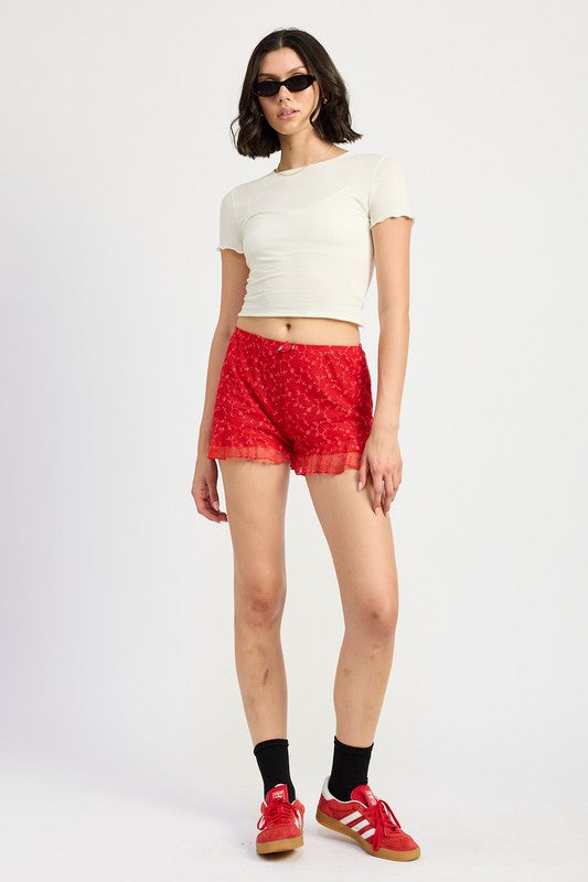 Ruffle Jersey Shorts - Emory Park