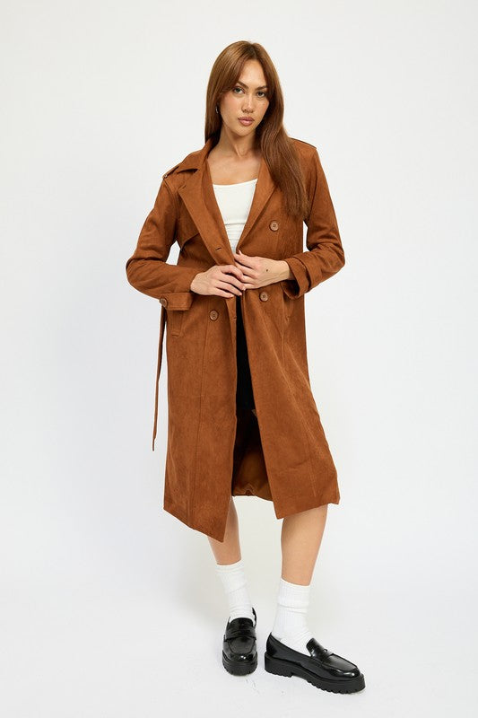 Suede Trench Coat - Emory Park