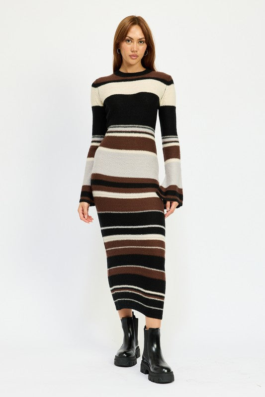 Striped Maxi Bodycon Dress - Emory Park