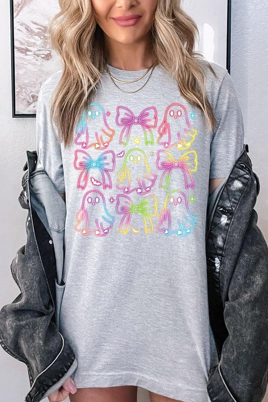 Coquette Neon Halloween Ghost Graphic Tee