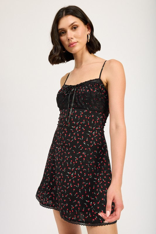 Lace Trim Slip Dress - Emory Park