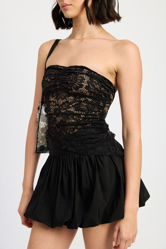 Asymmetrical Lace Tube Top - Emory Park