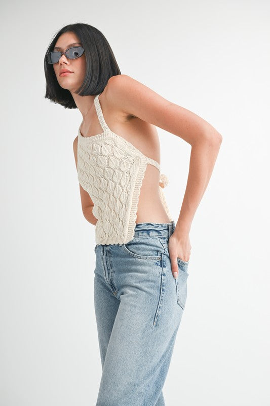 Asymmetrical Shoulder Top With Back Tie - Emory Park