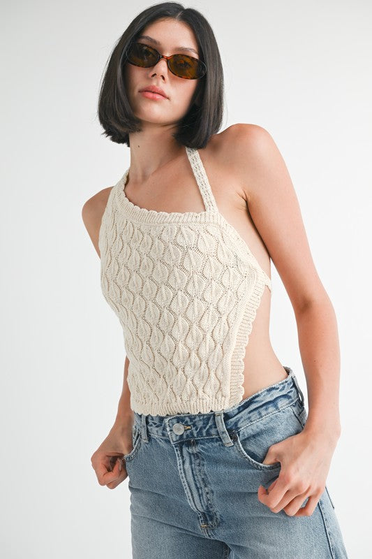 Asymmetrical Shoulder Top With Back Tie - Emory Park