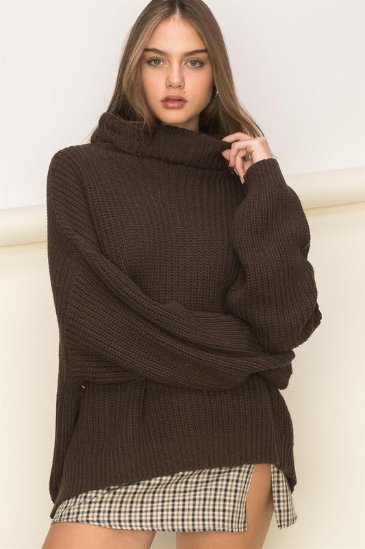 Cuddly Cute Turtleneck Oversized Sweater - HYFVE