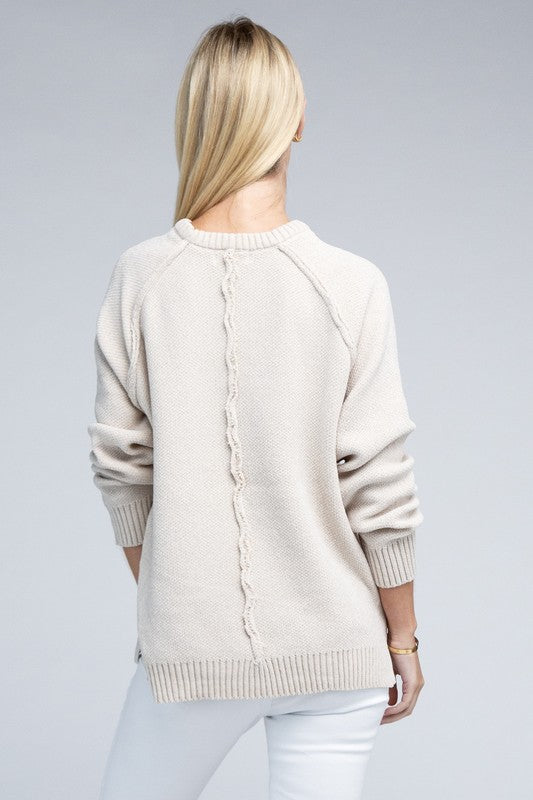 Raglan Chenille Sweater - Zenana