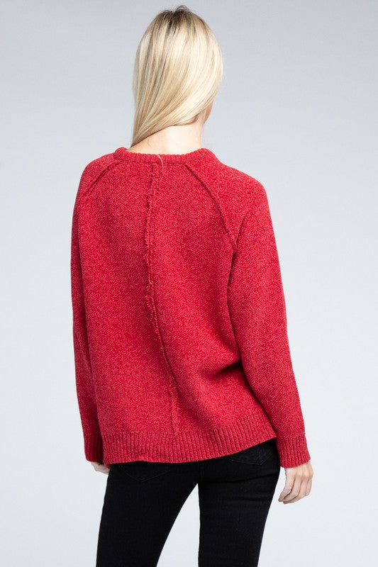 Raglan Chenille Sweater - Zenana