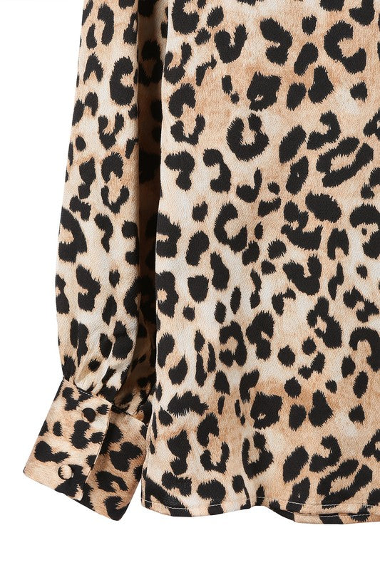 Satin Leopard Blouse - Lilou