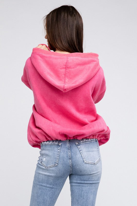 Stitch Detailed Elastic Hem Hoodie - BiBi