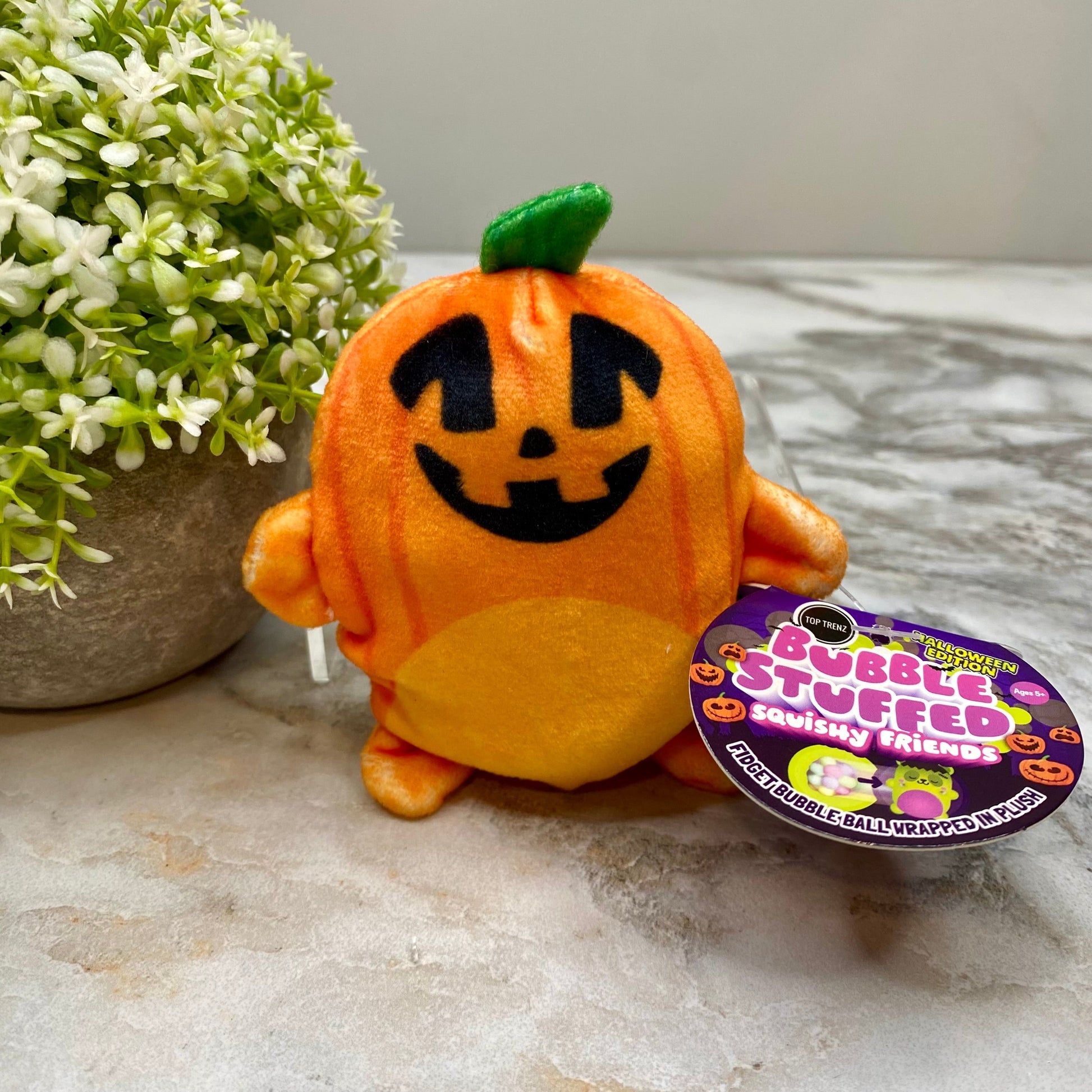 Bubble Stuffed Squishy Friends Toy - Halloween - Pumpkin