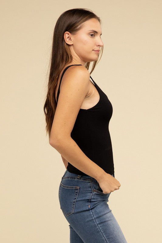 Double Layer Round Neck Tank Top - Zenana