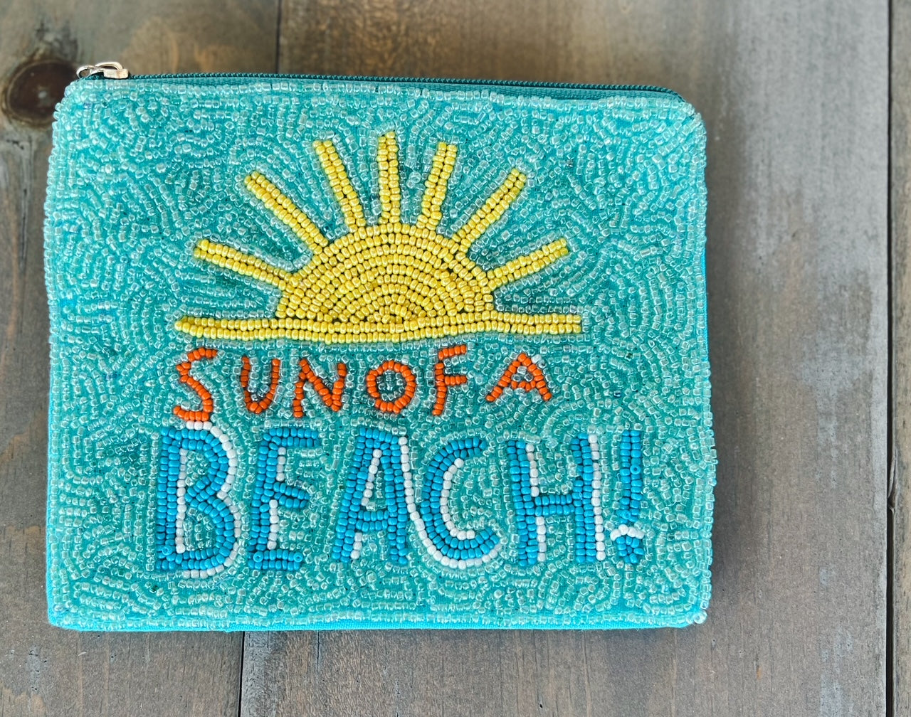 Sun of a Beach Seed Beaded Coin Purse