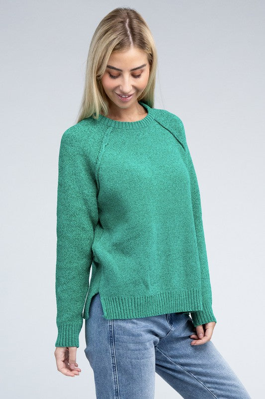 Raglan Chenille Sweater - Zenana