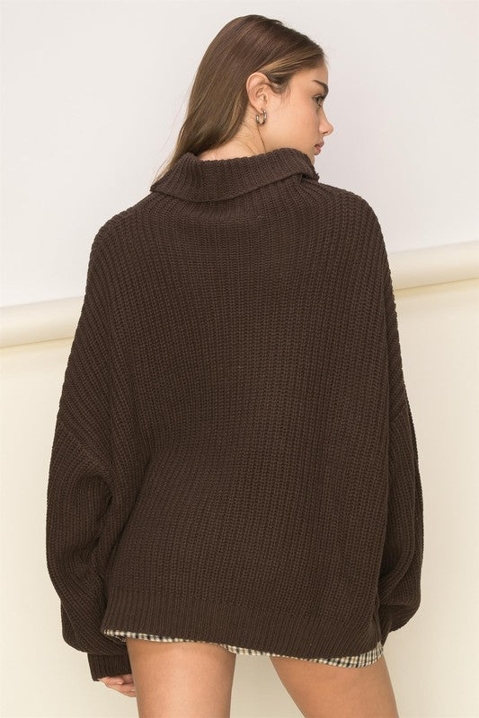 Cuddly Cute Turtleneck Oversized Sweater - HYFVE