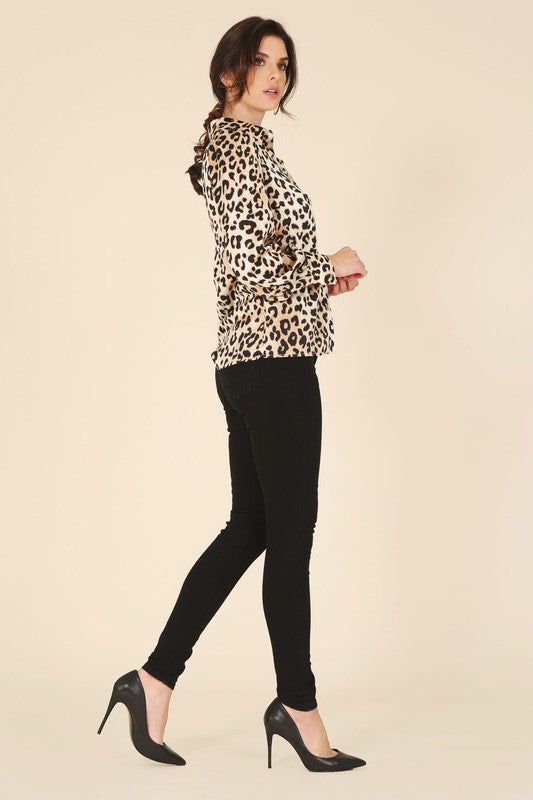 Satin Leopard Blouse - Lilou