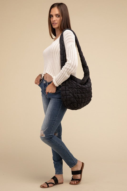 Puff Quilted Crossbody Shoulder Bag - Zenana