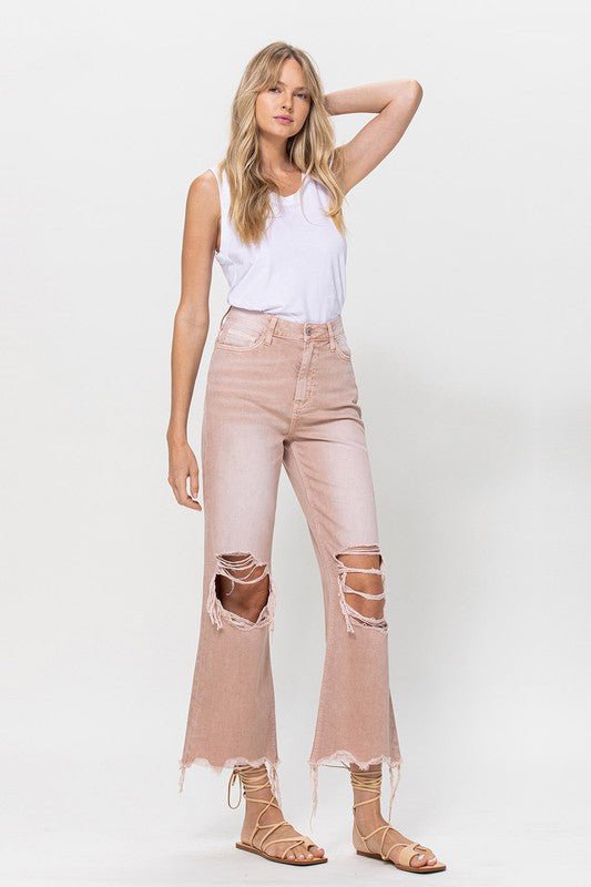 90's Vintage Crop Flare Jeans - Vervet By Flying Monkey