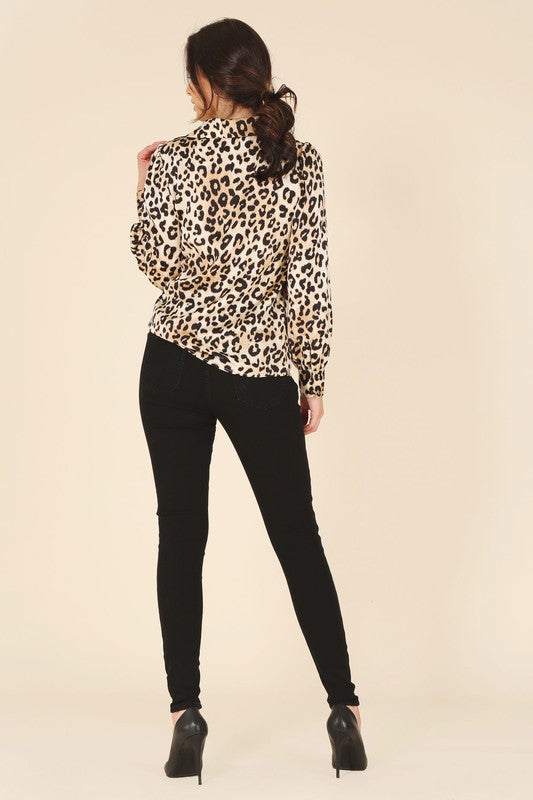 Satin Leopard Blouse - Lilou