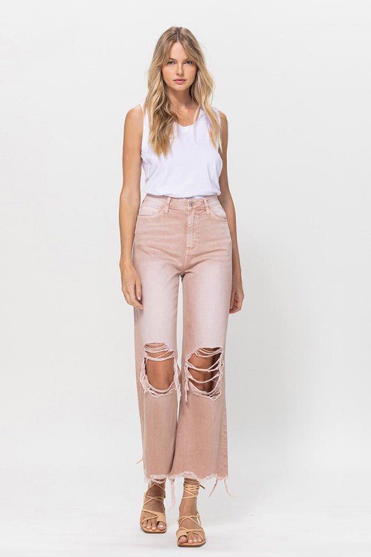 90's Vintage Crop Flare Jeans - Vervet By Flying Monkey