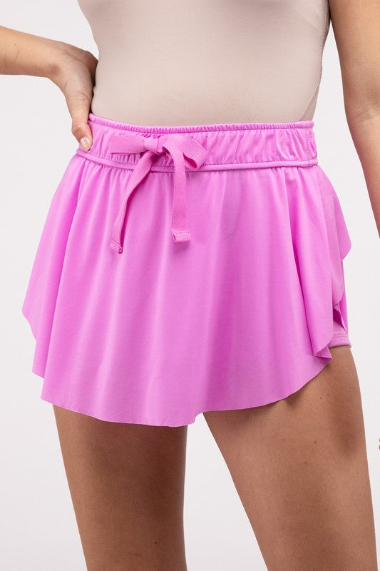 Ruffle Hem Tennis Skirt with Hidden Inner Pockets - Zenana