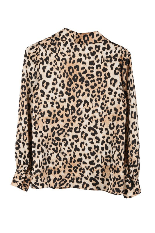 Satin Leopard Blouse - Lilou