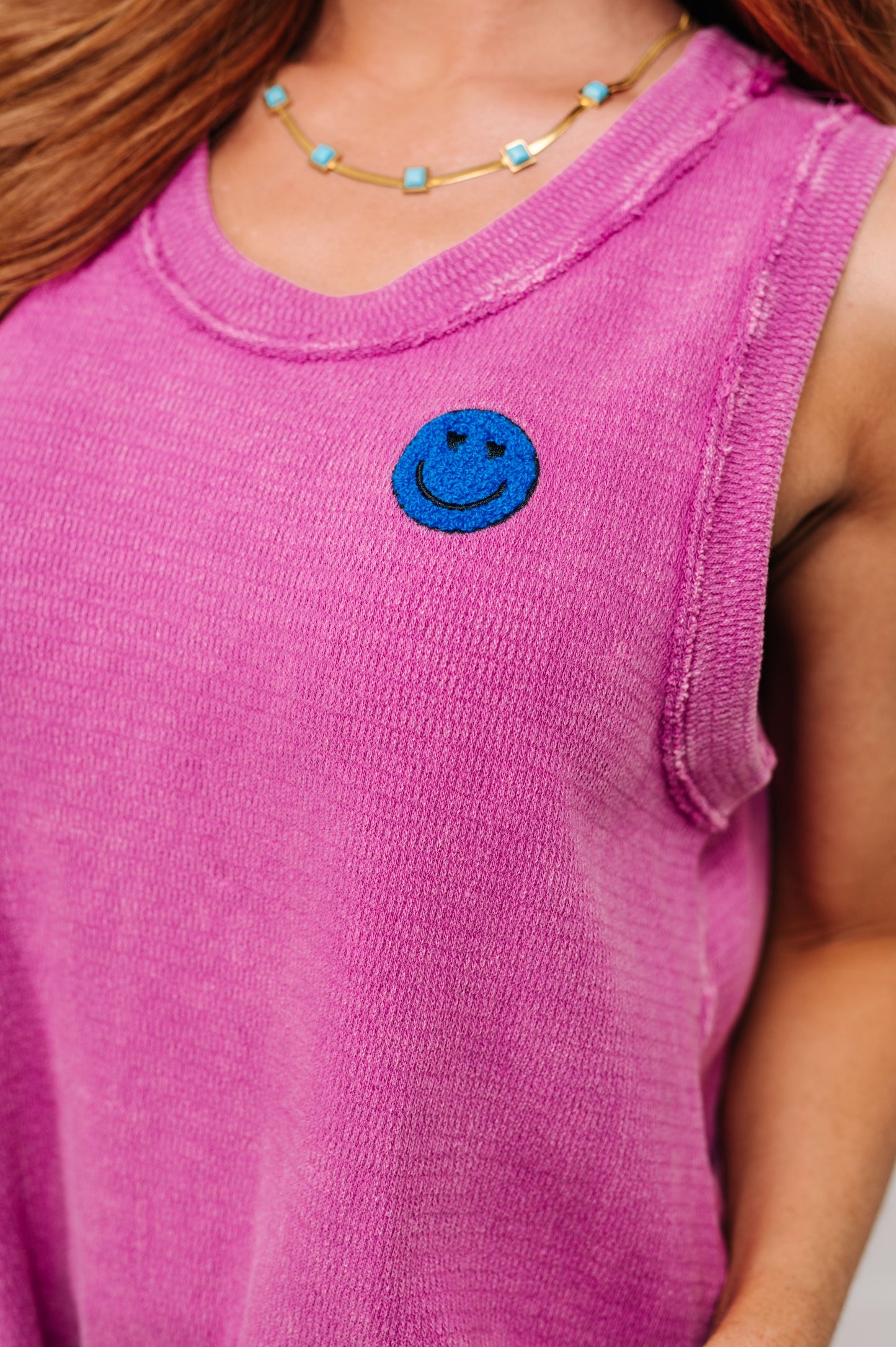 A Few of My Favorite Things Round Neck Tank in Fuchsia - Fantastic Fawn