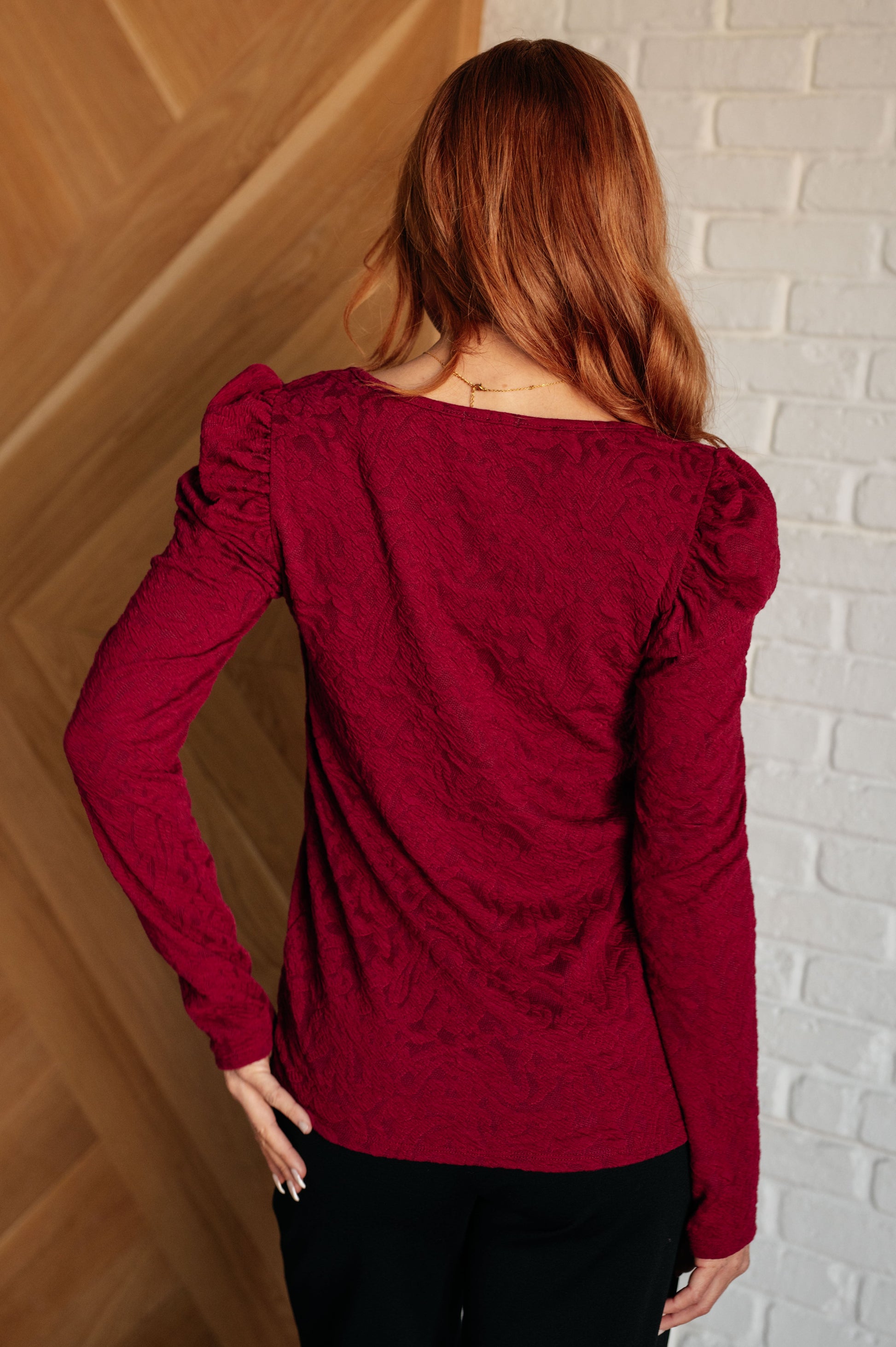 Ask A Question Ruched Sleeve Top - BiBi