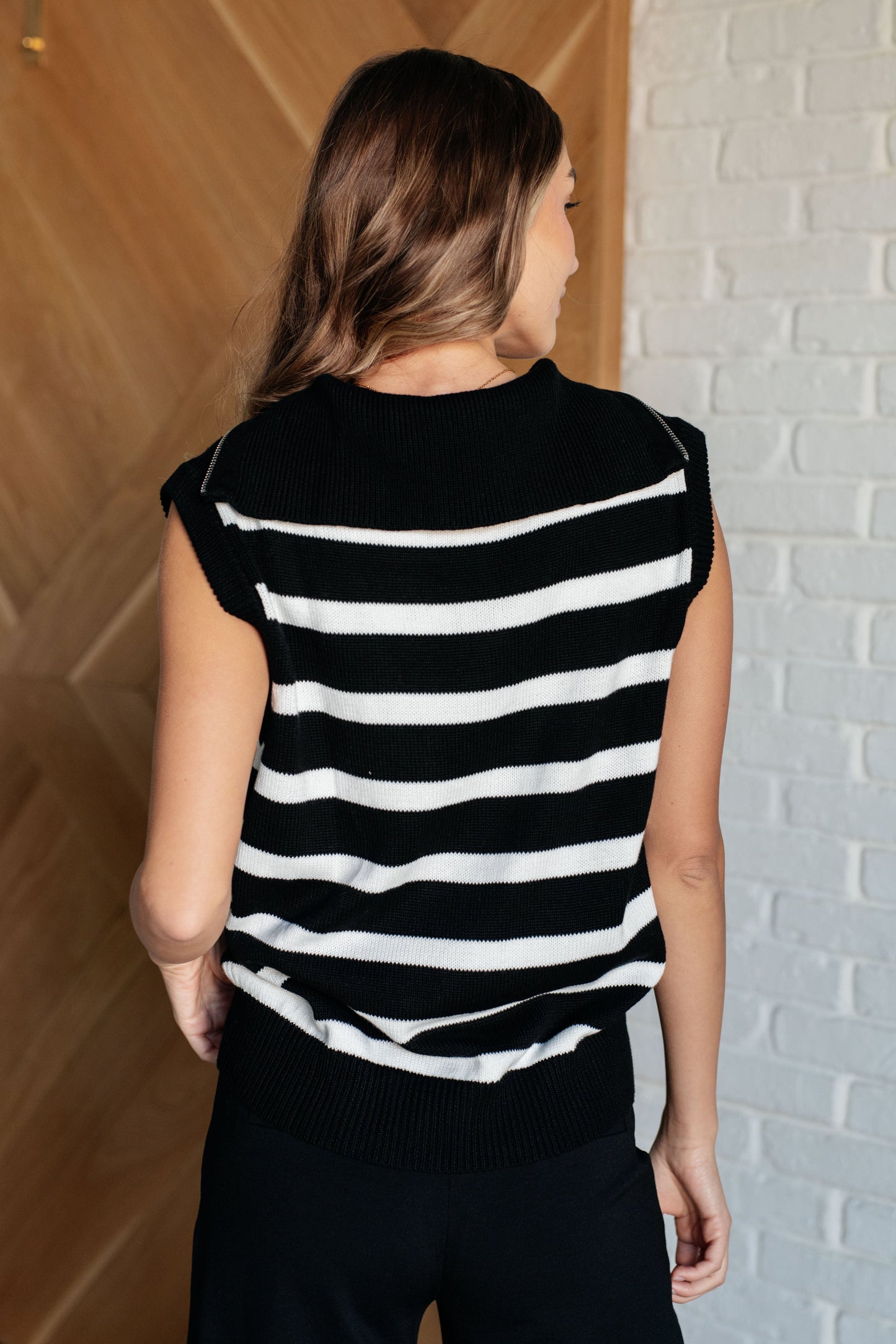 Attached at the Hip 1/4 Zip Sleeveless Sweater - One Eleven North