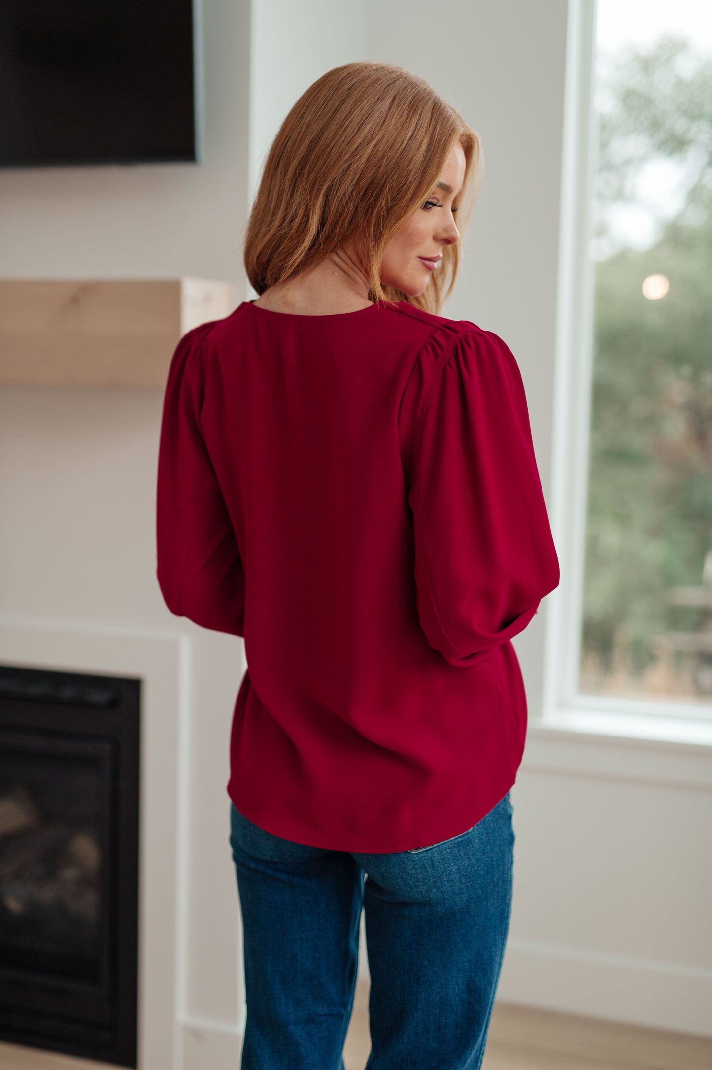 Back in Business V-Neck Blouse - Jodifl