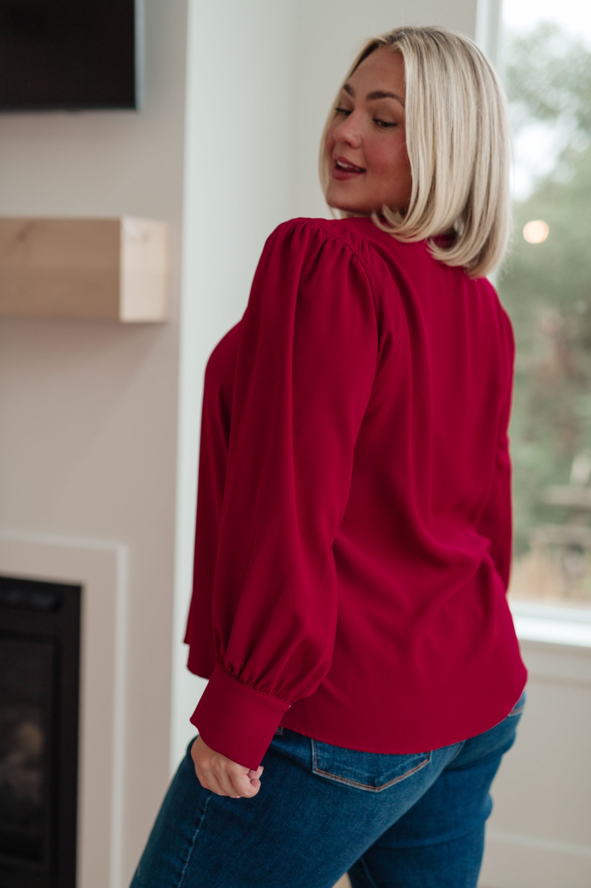 Back in Business V-Neck Blouse - Jodifl