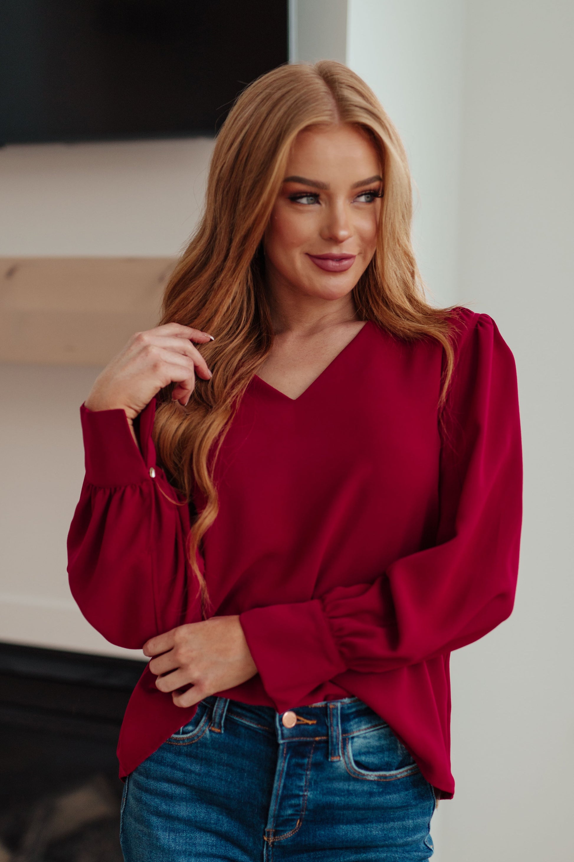 Back in Business V-Neck Blouse - Jodifl