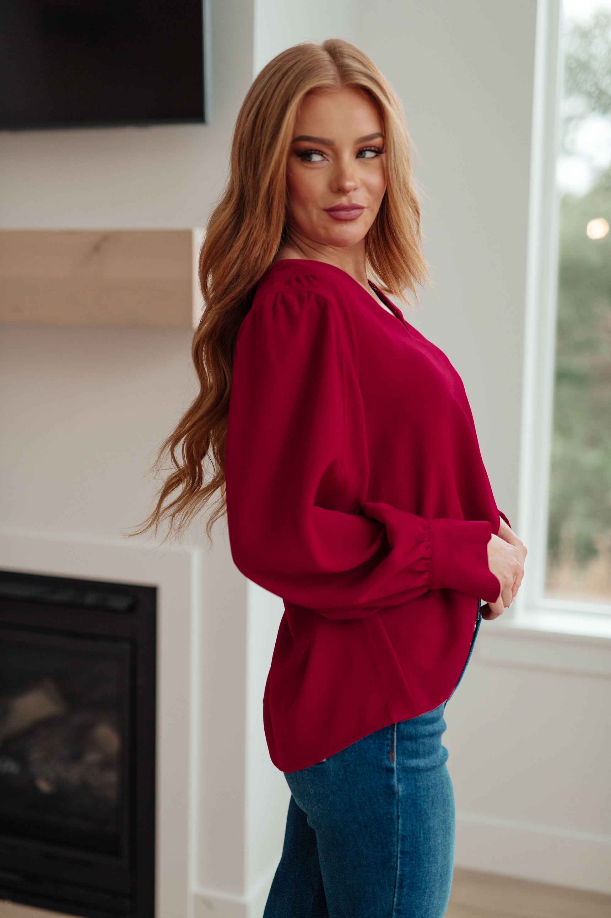 Back in Business V-Neck Blouse - Jodifl