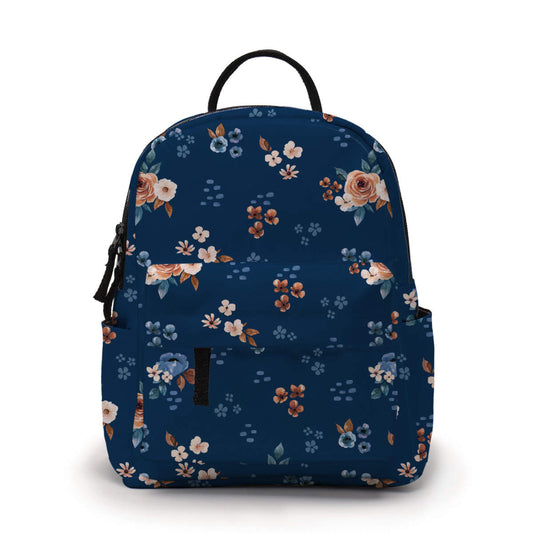 Mini Backpack - Floral Bronze & Navy