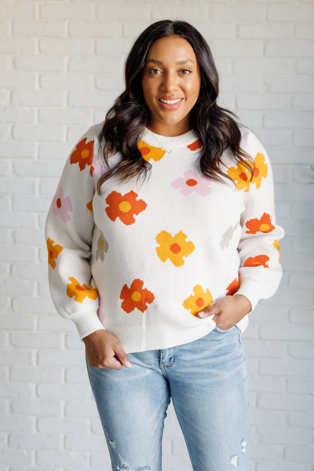 Falling Flowers Floral Sweater - One Eleven North