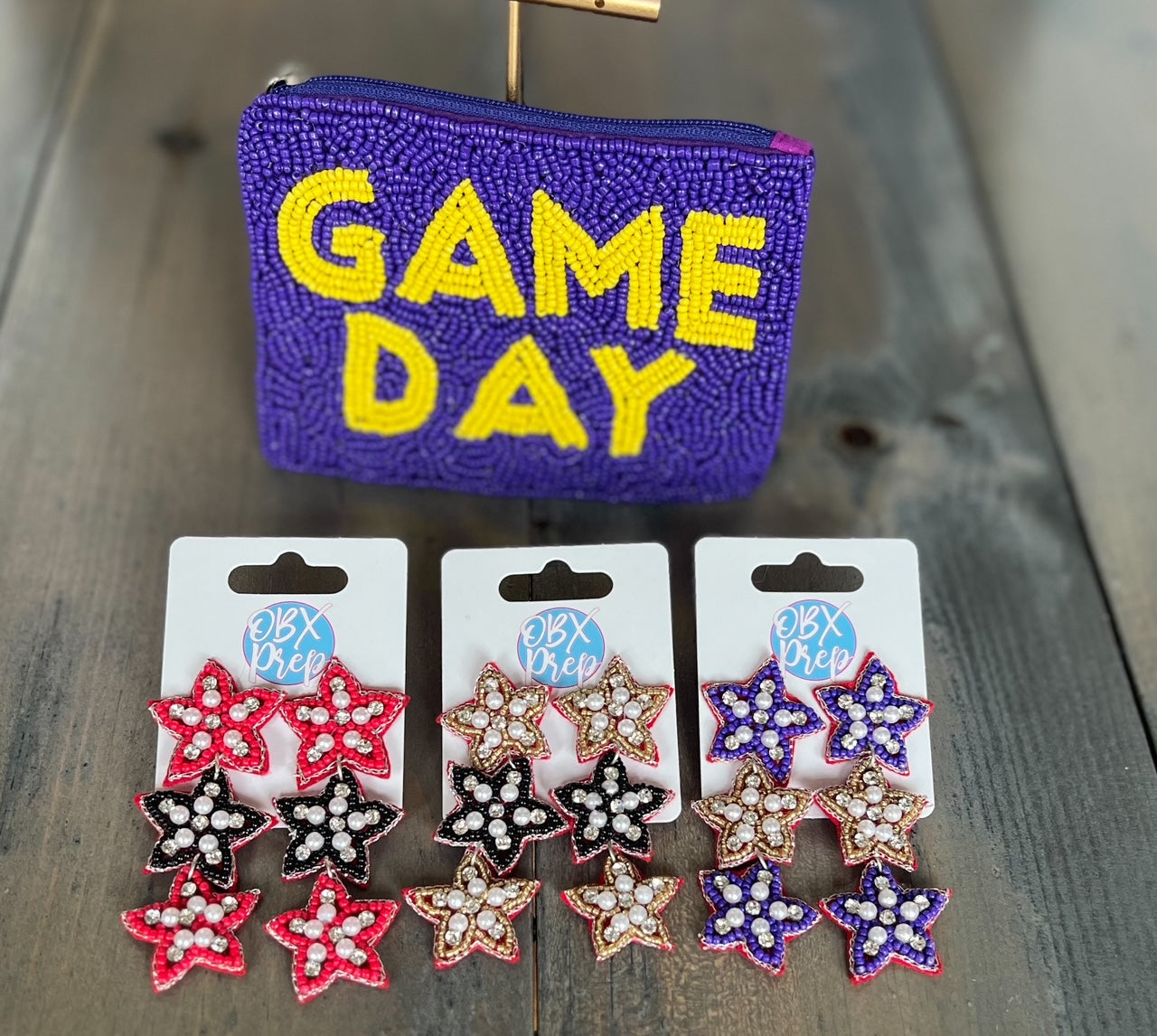 Game Day Seed Beaded Coin Purse