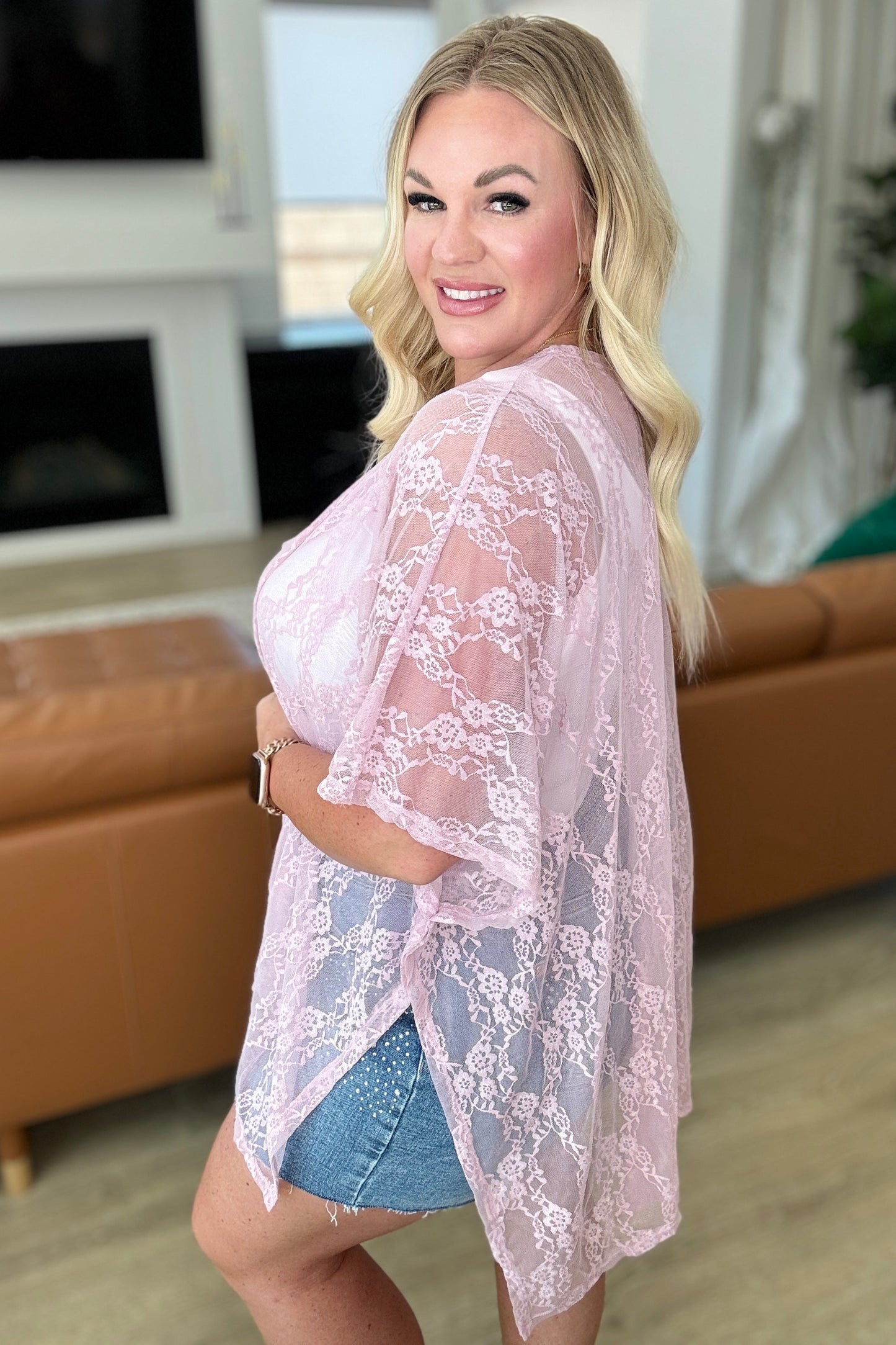 Good Days Ahead Lace Kimono In Mauve - Andree By Unit