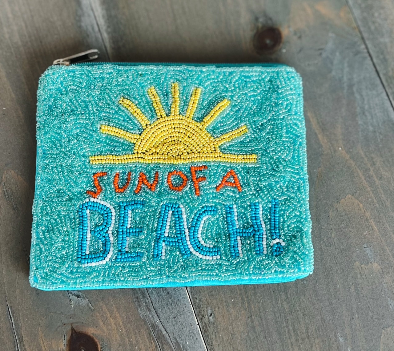 Sun of a Beach Seed Beaded Coin Purse