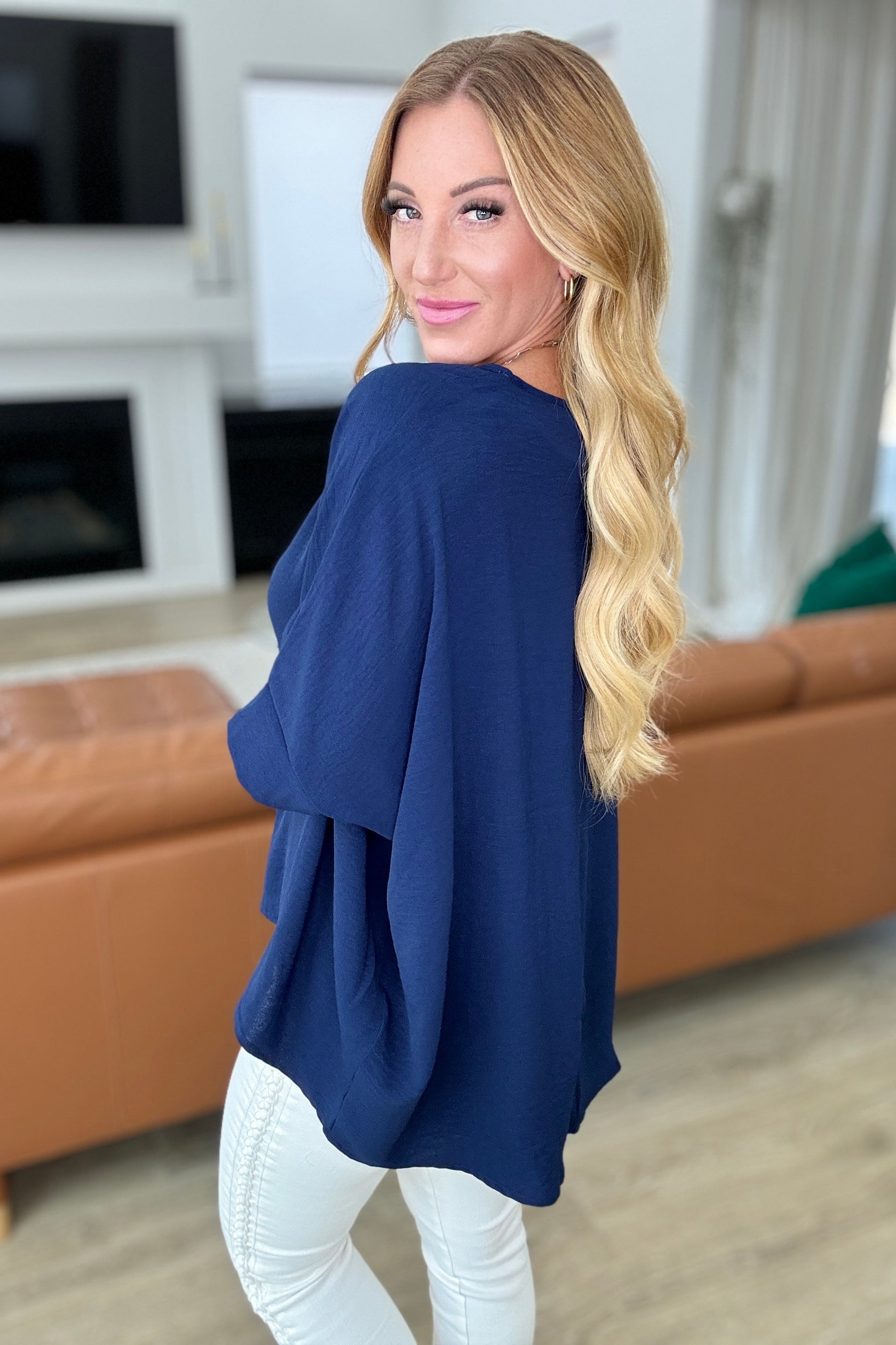 Feels Like Me Dolman Sleeve Top in Navy - Andree By Unit
