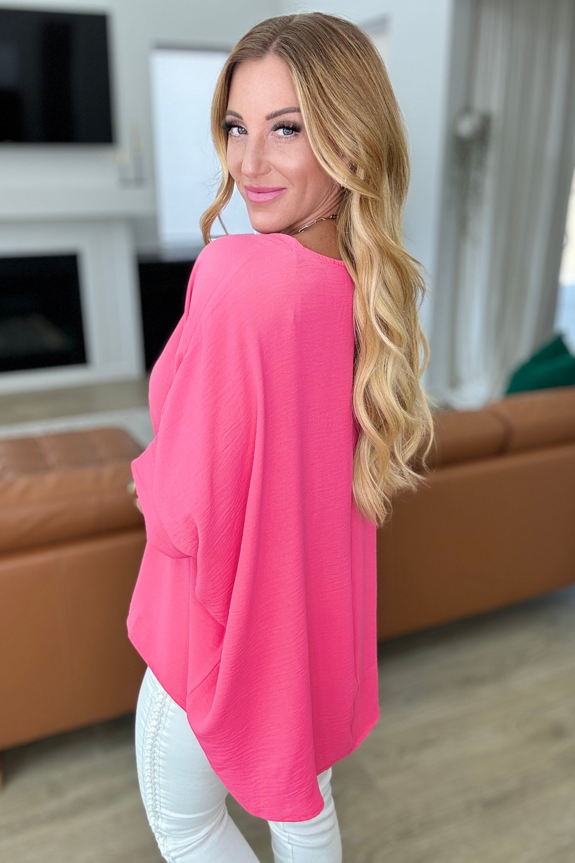 Feels Like Me Dolman Sleeve Top in Bubble Gum Pink - Andree By Unit