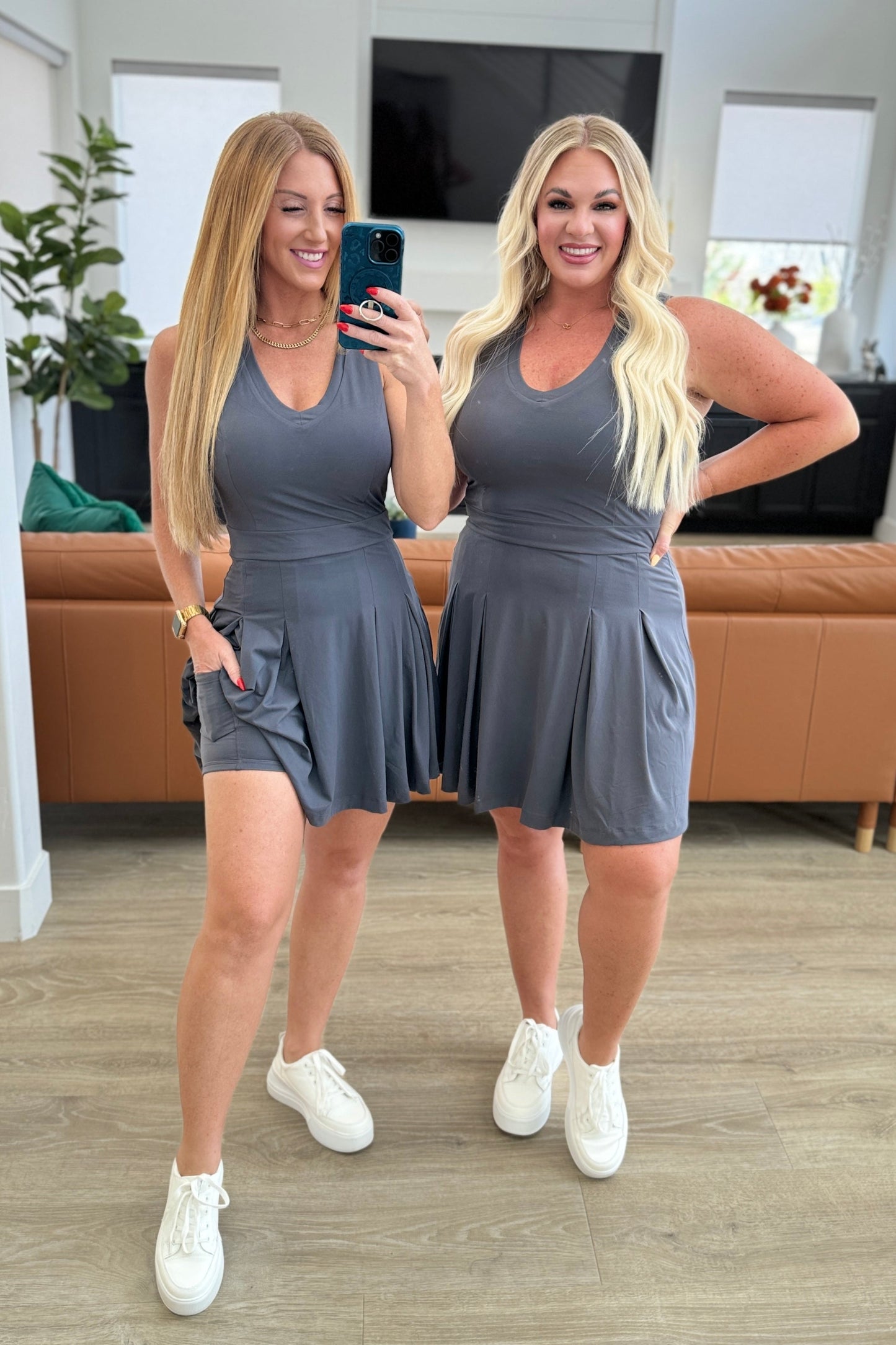 Hop, Skip and a Jump Dress and Shorts Set in Charcoal - Rae Mode