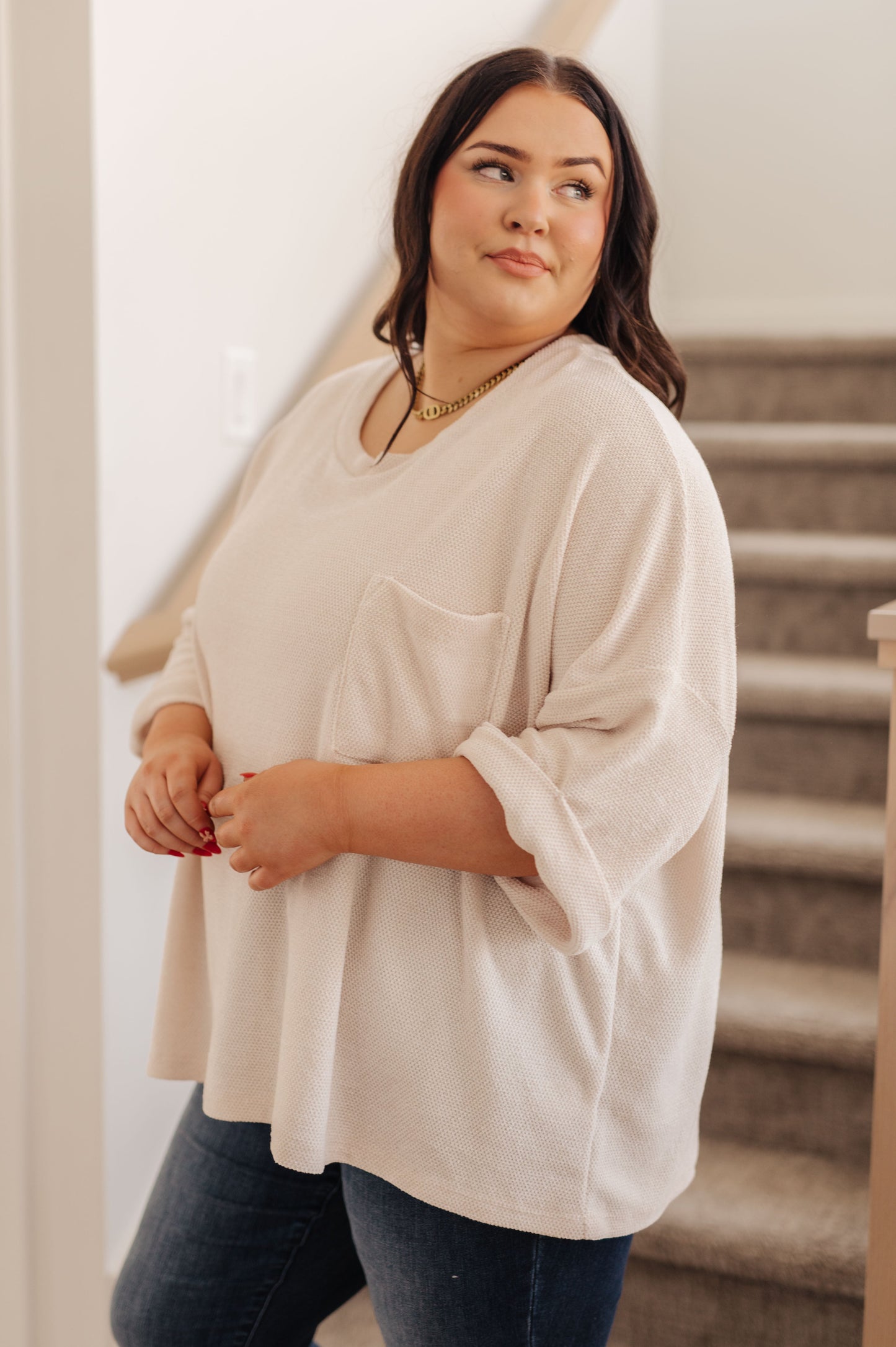 Ivory Thoughts Chenille Blouse - White Birch