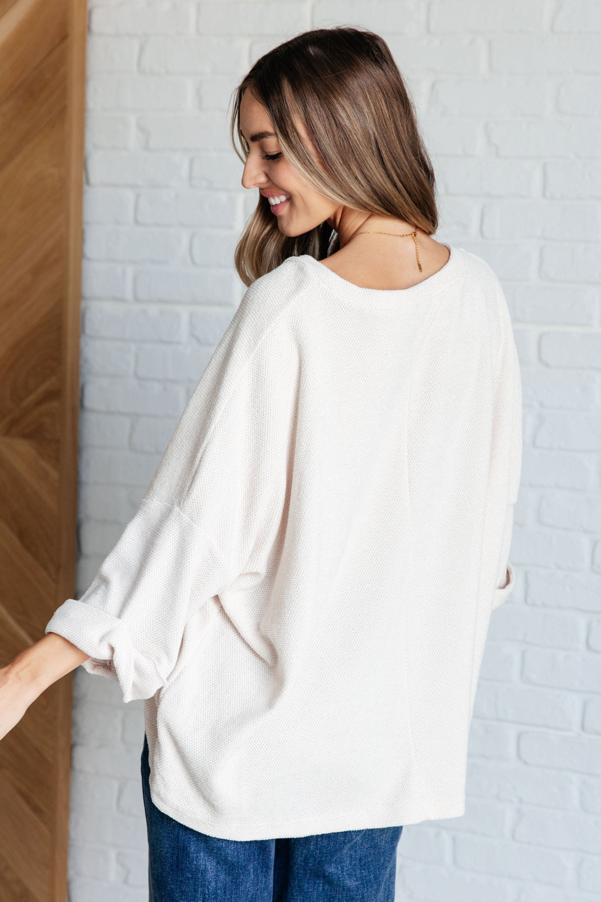 Ivory Thoughts Chenille Blouse - White Birch