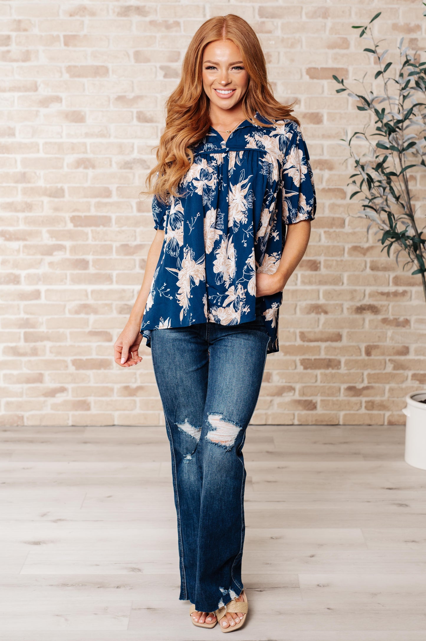 Just Coasting Floral Blouse - Jodifl