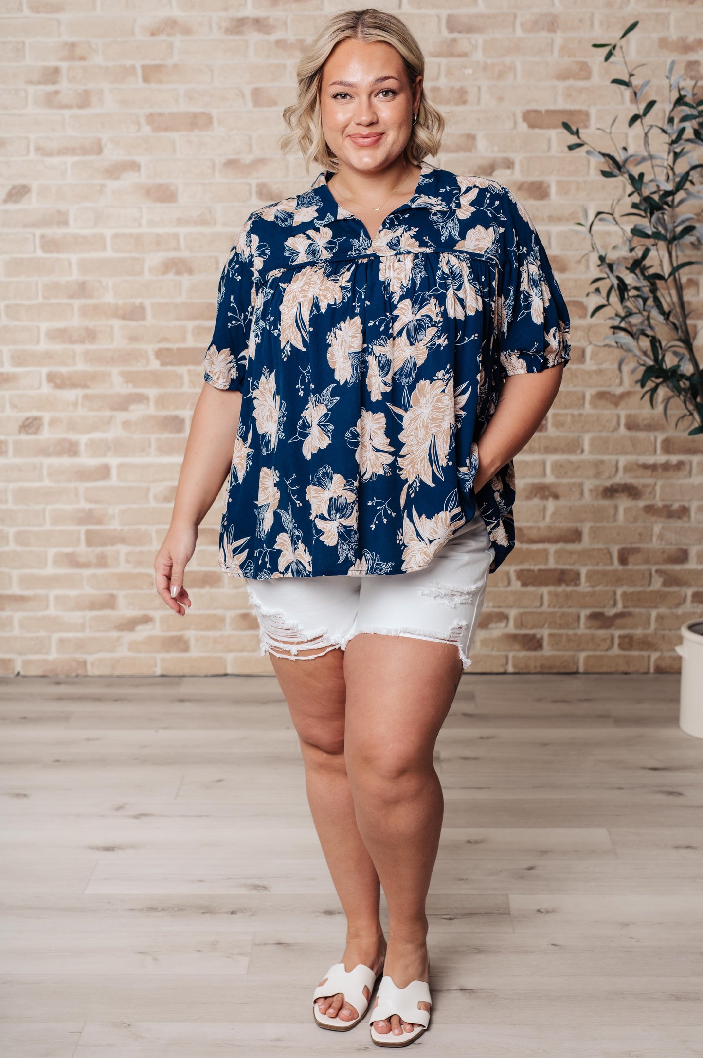 Just Coasting Floral Blouse - Jodifl