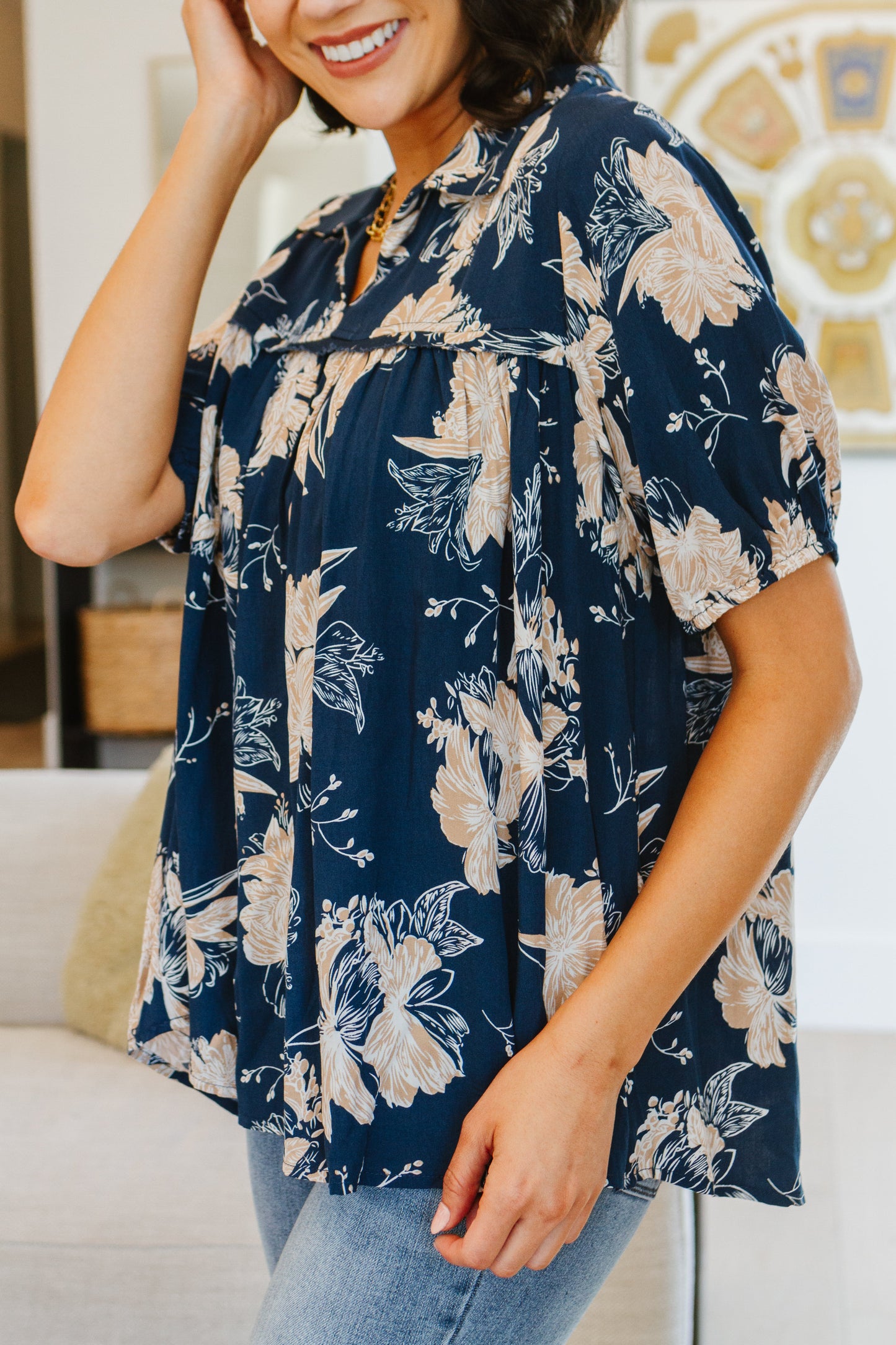 Just Coasting Floral Blouse - Jodifl