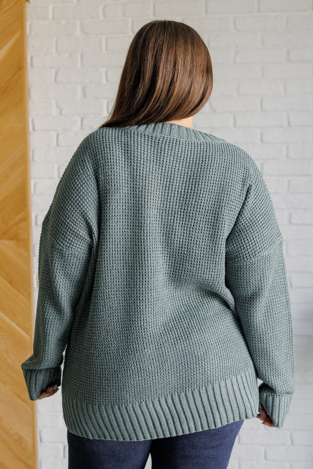 Lakeside View Drop Shoulder Sweater in Sage - Very J