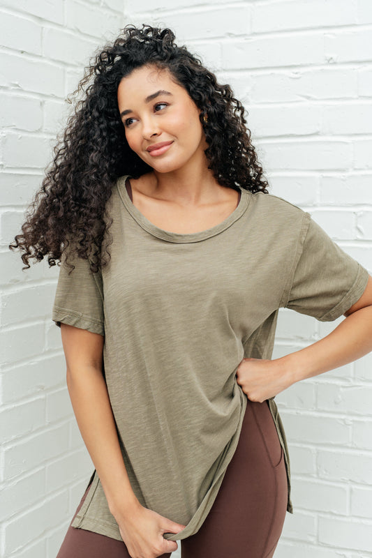 Let Me Live Relaxed Tee in Army - Rae Mode