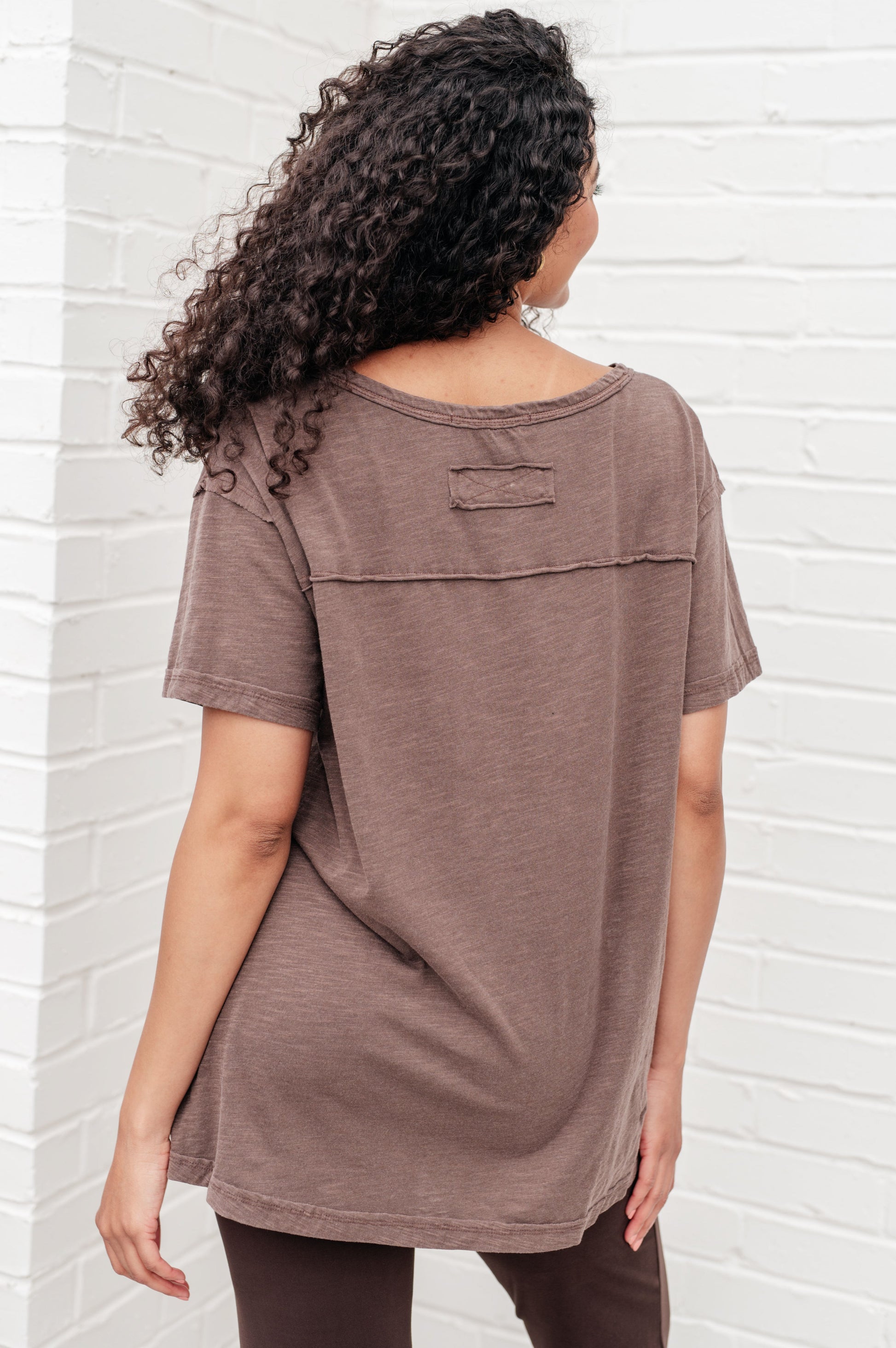 Let Me Live Relaxed Tee in Brown - Rae Mode