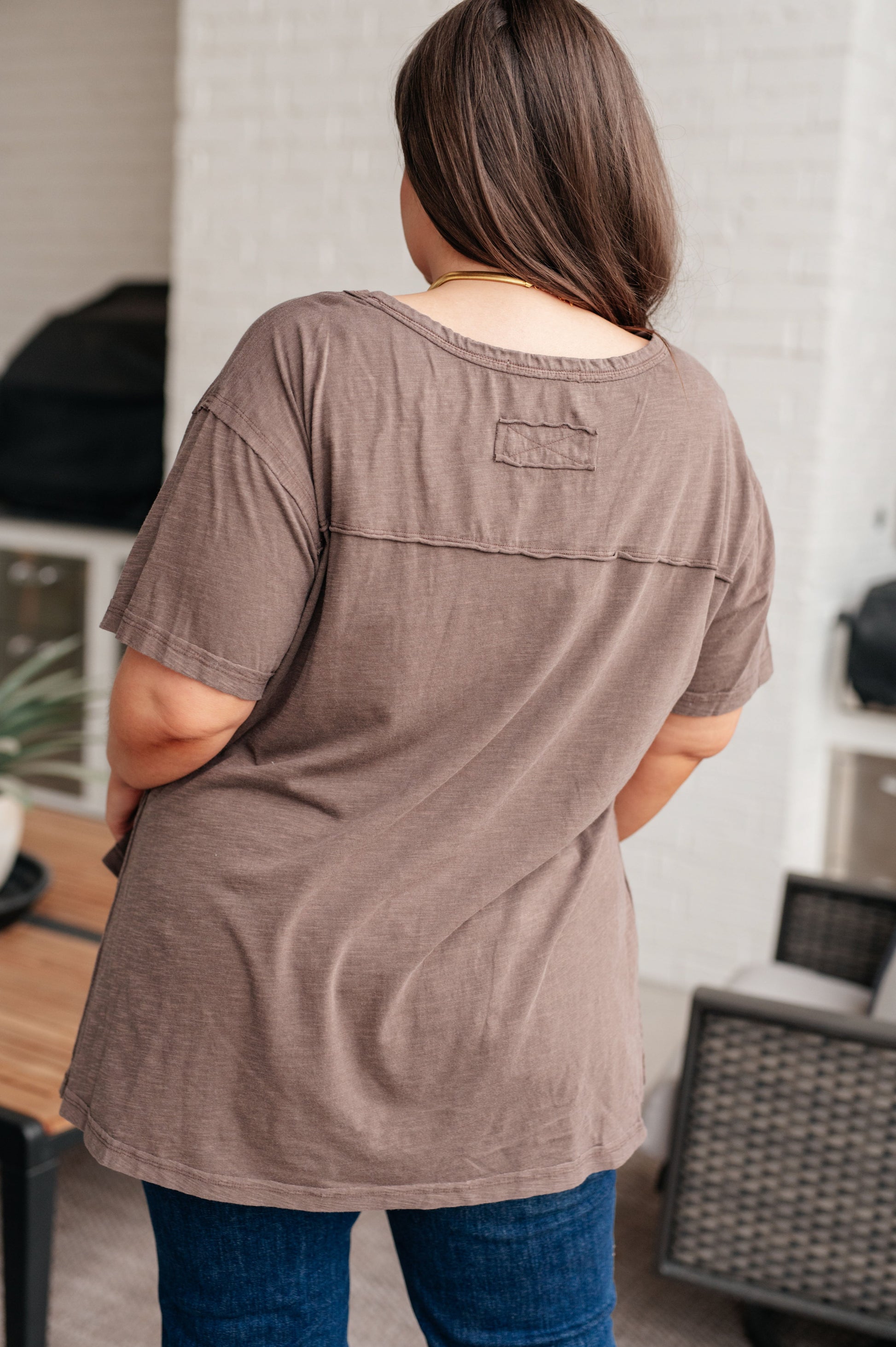 Let Me Live Relaxed Tee in Brown - Rae Mode