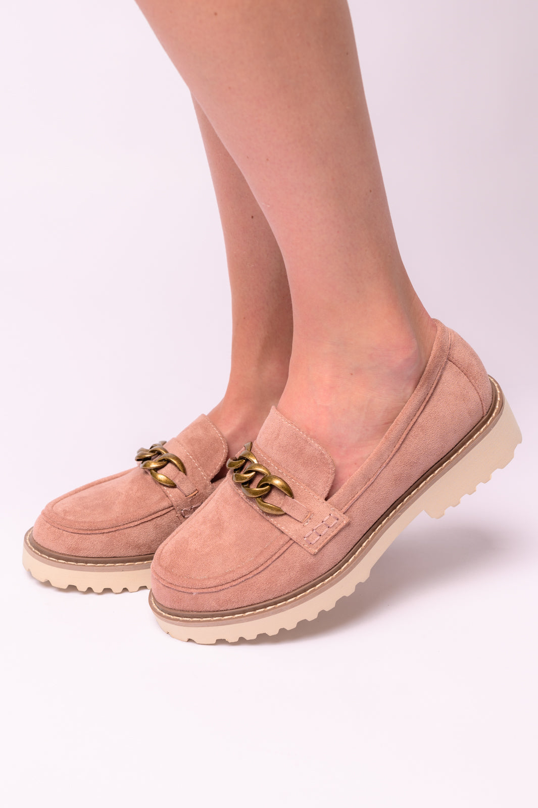 Literally Loafers in Blush Faux Suede - Corkys